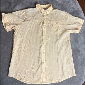 Men's Linen Yellow Button-Up Shirt